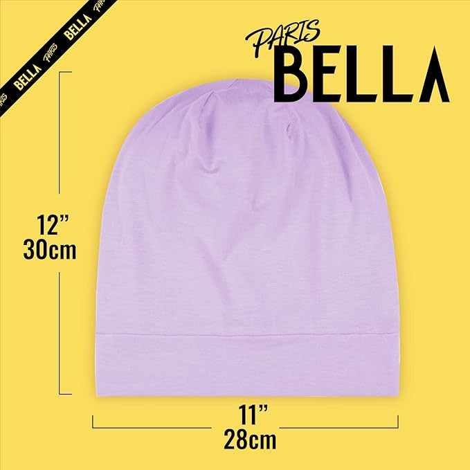 Satin Lined Sleep Cap Bonnet for Curly Hair and Braids, Stay On All Night Hair Wrap with Adjustable Strap for Women and Men, Lavender, Pack of 1