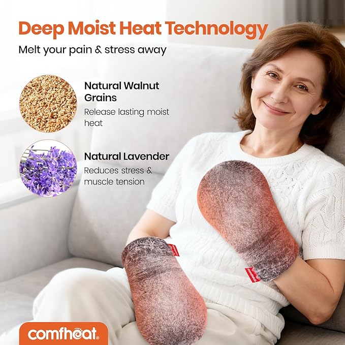 XL Heated Gloves for Arthritis Hands Pain Relief, Microwavable Hand Warmers Mitts with Adjustable Strap for Trigger Finger Raynaud's Carpal Tunnel, Lavender Scent Hand Muff Gift for Mom Dad