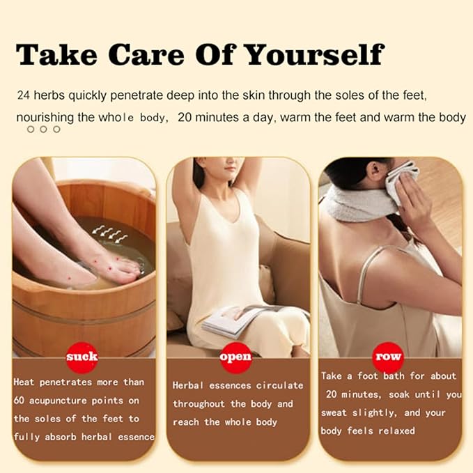 30 Pack Herbal Foot Soak Bags -Natural Ginger Mugwort Foot Detox Soak ,Body care herbal package Soothes Tired ,Chinese Herbal Foot Bath Spa Gift for Men & Women艾草生姜中药泡脚包 (32 Ounce (Pack of 1), 24)