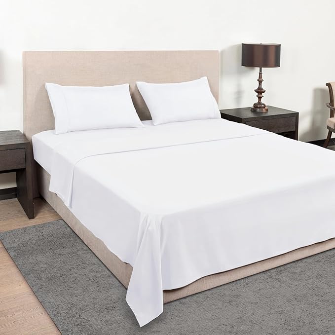 Mejoroom King Size Sheet Set - Hotel Luxury 1800 Bedding Sheets & Pillowcases - Extra Soft Bed Sheets - 16" Deep Pocket Fitted Sheet, Hypoallergenic, Wrinkle& Breathable - 4 Piece(King,White)