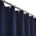 Barossa Design Long Waffle Weave Shower Curtain 71" W x 78" H - Hotel Luxury Spa, 230 GSM Heavy Weighted Fabric, Water Repellent, Navy Blue, 71x78