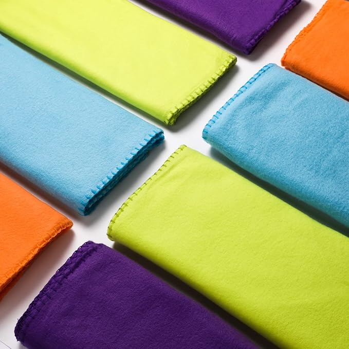 24 Packs Fleece Throw Blanket Soft Warm Lightweight Fleece Blanket Cozy Throw Bulk for Bed Couch Sofa Home Office Wedding Gifts Suitable for Seasons, 50 x 60 Inches(Bright Color)