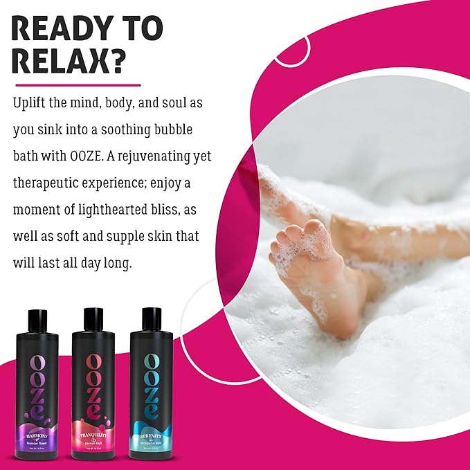 OOZE Eucalyptus Mint Bubble Bath (473ml) - Bubble Bath for Women Relaxing, Clean, Crisp & Refreshing - Self-Care & Wellness - Zero Parabens, Cruelty-Free, Made in The USA