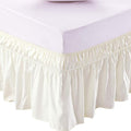 MEILA Bed Skirt, Easy to Install Wrap Around Dust Ruffled Ivory Skirts for Twin and Full Size Beds 16 Inch Drop