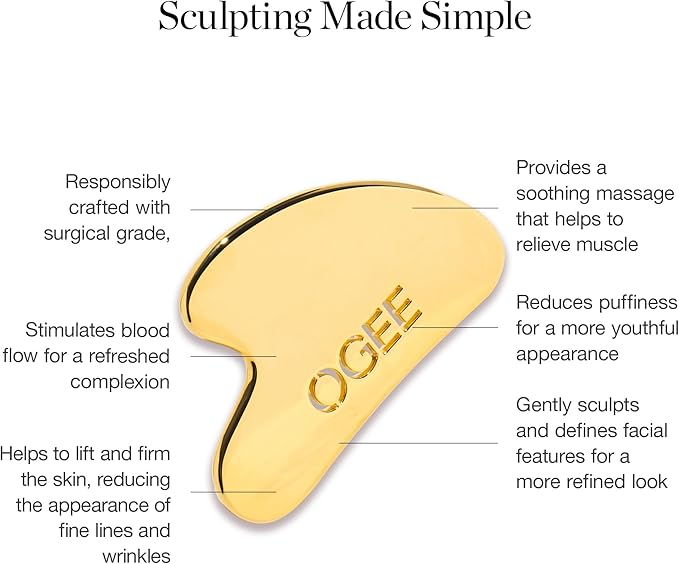 Ogee Sculptor Gua Sha Facial Tools - Zamac Gua Sha Stone Facial Massager