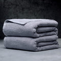 LUXOME Luxury Performance 2-Piece Bath Sheet Set | Oversized for 50% More Coverage | Highly Absorbent | 36" W x 70" L | Pebble (Light Grey)
