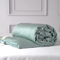 CUDDLE DREAMS Silk Filled Comforter for All Season, Detachable Tencel Duvet Cover for Easy Care, Naturally Breathable (Celadon, Twin)