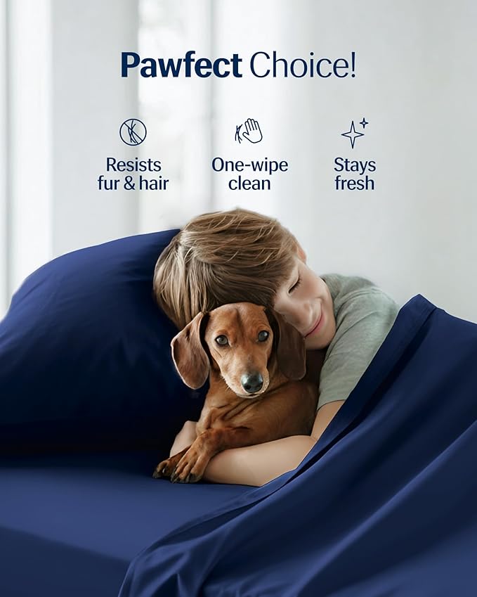 REST® Evercool®+ Starter Sheet Set, Queen, Blue, Breathable Bed Sheets for Hot Sleeper and Night Sweats, with Pillowcases, with Ionic+ Self-Cleaning Silver Yarn for Sensitive Skin, 3PCS No Flat Sheet