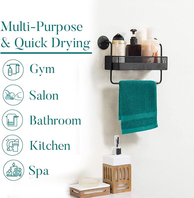 DAN RIVER 12-Pack Premium 100% Cotton Teal Face Towels – Reusable Face Towel Set, Soft & Absorbent Face Cloths for Bathroom & Body – Hand and Face Towels, 550 GSM (12x12 in)