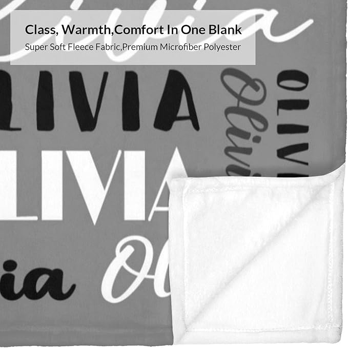 Name Blanket Personalized Blanket for Adult Kids Flannel Customize Throw Blanket Custom (Color 12, 50 x 60 Inches)