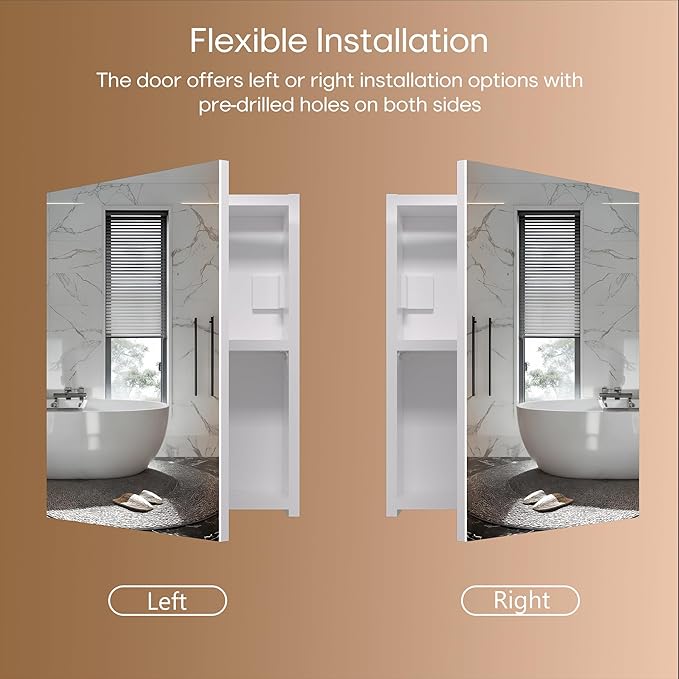 18x14 inch Bathroom Wall Cabinet, Saver Storage Cabinet, Medicine Cabinet with 1 Door and Adjustable Shelves, White（Assembly Required）