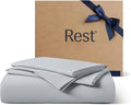 REST® Evercool®+ Starter Sheet Set, King, Light Gray, Breathable Bed Sheets for Hot Sleeper and Night Sweats, with Pillowcases, Ionic+ Self-Cleaning Silver Yarn for Sensitive Skin, 3PCS No Flat Sheet