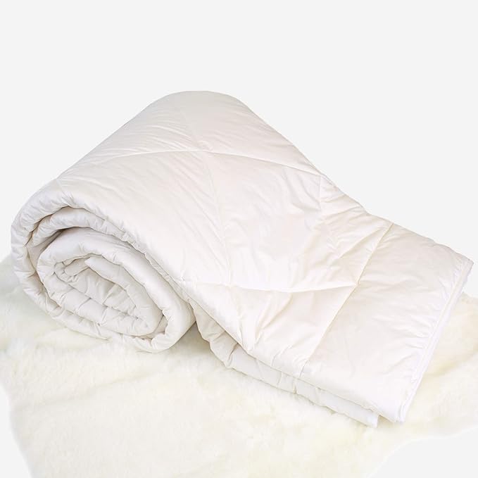 Woolino Premium Australian Wool Duvet Insert Bed Comforter, Mid-Weight Wool Comforter, Washable, King