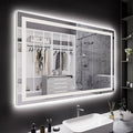 60X40 LED Bathroom Mirror with Lights, Anti-Fog, Backlit + Front Lit, Lighted Bathroom Vanity Mirror for Wall, Memory Function, Dimmable, Tempered Glass, Shatter-Proof, ETL Listed