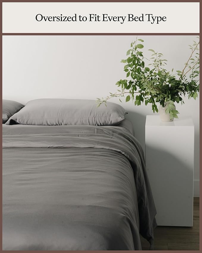 Cozy Earth Luxury Duvet Cover King - 100% Viscose from Bamboo - Ultra-Soft, Cooling & Lightweight Duvet Cover - Temperature-Regulating Bedding with Concealed Zip & Interior Snap Closures - Dove Grey