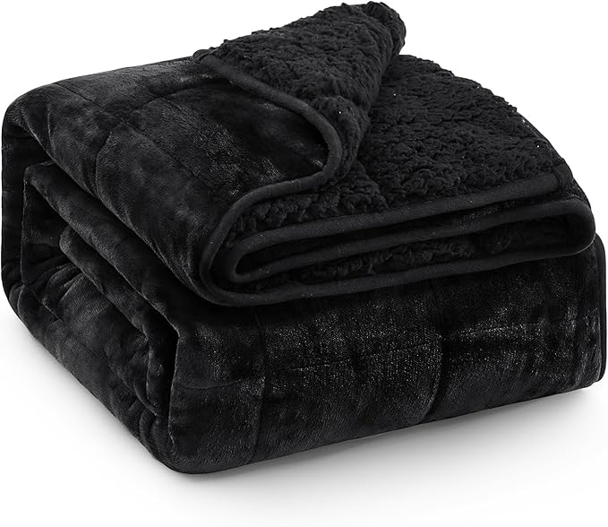 Super Fuzzy Soft Sherpa Fleece Weighted Blanket, 20 lbs Dual Sided Fluffy Heavy Weighted Blankets for Adults - No Bunching with Double Layers of Soft Inner Lining (60"x 80", 20 Pounds)