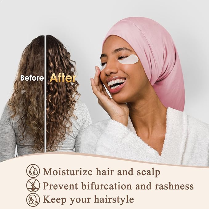 OLESILK Silk Bonnet for Long Hair: 100% Mulberry Silk for Sleeping Women&Men, Extra Large Loc Cap for Braids, Adjustable