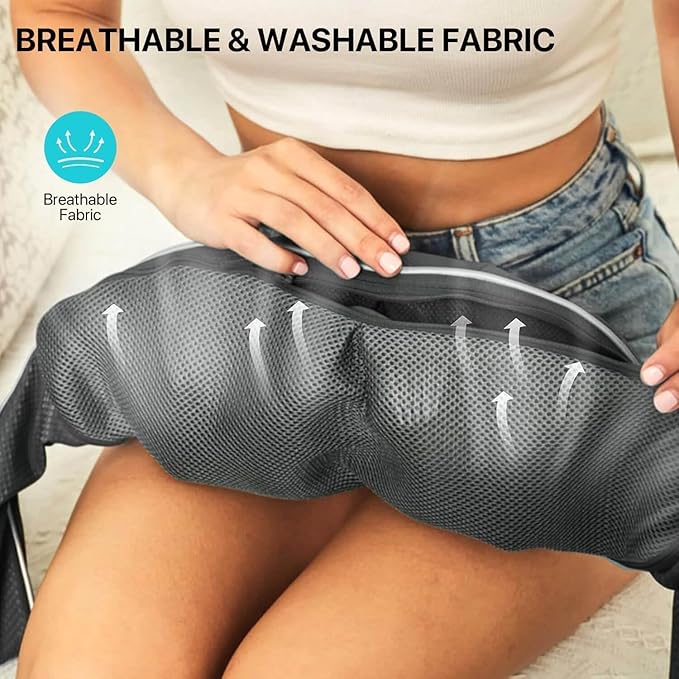 Cordless Shiatsu Neck Massager with Heat – Rechargeable Massager for Neck and Shoulder Pain with 8 Deep Kneading Nodes, Back Massager for Home Office Outdoor - Christmas Gifts for Mom Dad Men Women