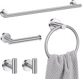 Lairuier 5 Pieces Brushed Nickel Bathroom Accessories Set, 23.6 Inch Bath Towel Bar Set, SUS304 Stainless Steel Bathroom Hardware Set Round Toilet Paper Holder Set Wall Mounted