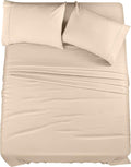 Utopia Bedding Queen Sheet Set – 4 Piece Bed Sheets for Queen Size Bed, Soft and Breathable Microfiber, Includes 1 Fitted Sheet, 1 Flat Sheet and 2 Pillowcases (Beige)