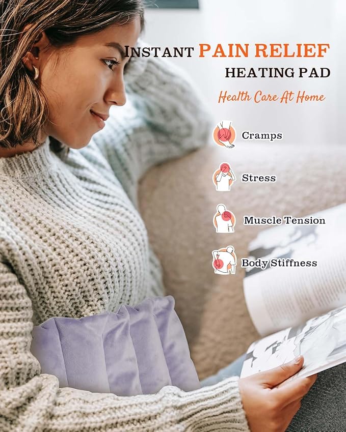 Small Microwave Heating Pad for Neck and Shoulder, Microwavable Versatile Cold/Heated Muscle Ache, Soothing Fatigue Wrap for Back Pain and More, Moist Heat Pad Warm Compress (8x17 inch)