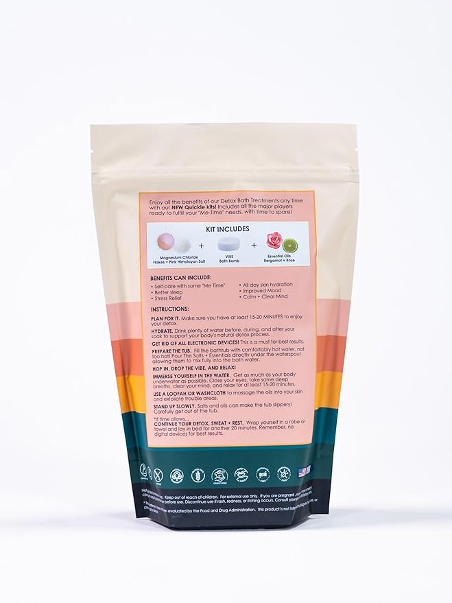 Mama Detox Quickie – Bath Soak with Rose and Lavender Essential Oils for Relaxation, Bath Bomb for Muscle Relief, and Gentle Skin Detox - Luxury Bath Experience, Single Use