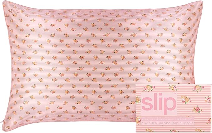 slip The Original Queen Pure Silk Pillow Case - 100% Pure 22 Momme Mulberry Silk - Queen Size Standard Pillow Case - Anti-Aging, Anti-BedHead, Anti-Sleep Crease, Petal (20" x 30")
