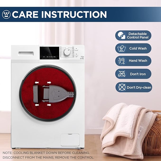 Westinghouse Heated Throw Blanket, Electric Blanket Throw with 6 Heating Levels and 2-10 Hours Time Settings, Flannel to Sherpa Super Cozy Heated Blanket Machine Washable, 50x60 inch, Red