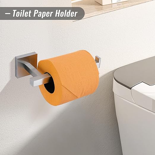 YACVCL Towel Bar Set, 5 Pieces Bathroom Hardware Set Brushed Nickel Bathroom Accessories, SUS304 Stainless Steel Towel Racks Holder Set Wall Mounted 23.6 Inch