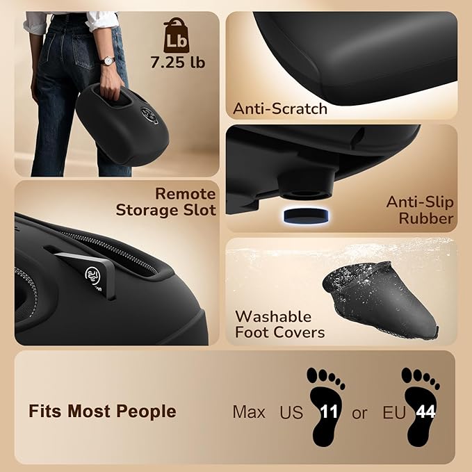 Shiatsu Foot Massager Machine with Heat : Deep Kneading Foot Massager with Vibration & Compression for Plantar Fasciitis & Neuropathy - for Women & Men,Relax for Home Office Use (Black)