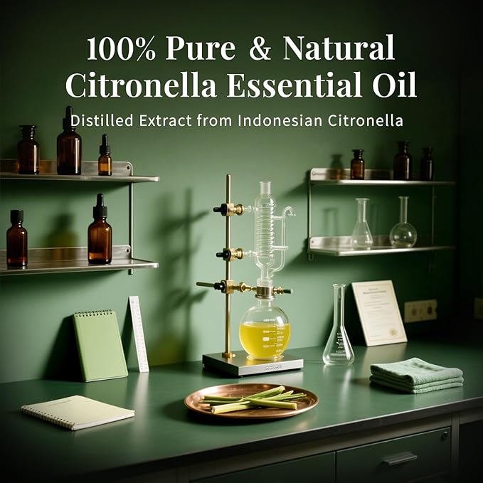 SU JUABA Citronella Oil 4 Fl Oz, 100% Pure Natural Aromatherapy Oil for Diffuser, Massage, Hair & Skin Care - 118ML