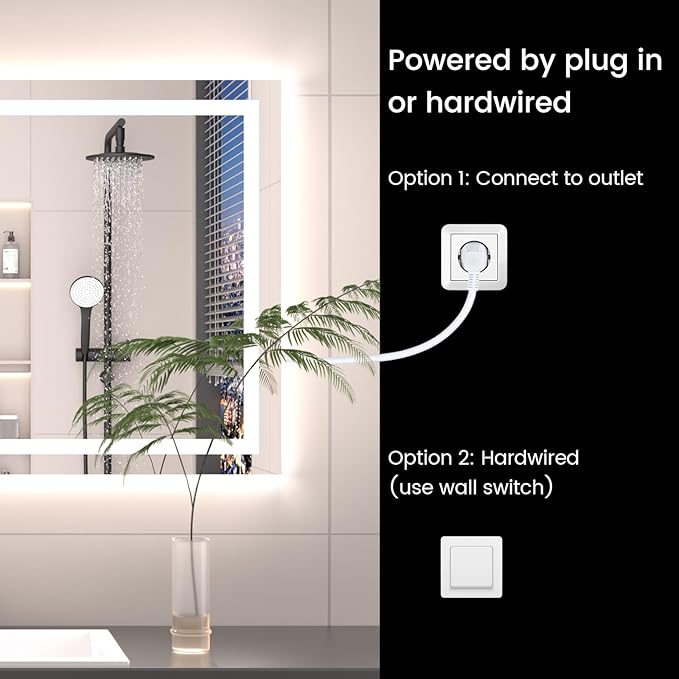 72X36 LED Bathroom Mirror with Lights, Anti-Fog, Backlit + Front Lit, Lighted Bathroom Vanity Mirror for Wall, Memory Function, Dimmable, Tempered Glass, Shatter-Proof, ETL Listed