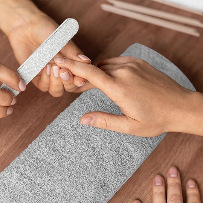 Reed&Pick Hand Towels (Pack of 24) Grey Economy Towels Salon Towels - 100% Cotton Spa Towel – 16 x 26 Inches Highly Absorbable, Facial Towel Gym Hair Face Towel Bulk