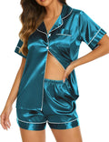 Ekouaer Pajamas for Women Set Silk Satin Pjs Shorts Sleepwear 2 Piece Loungewear S-XXL