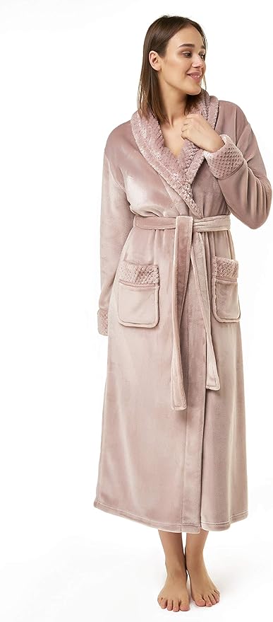 Turquaz Oversize Plush Robes For Women, Soft Warm Fleece Bathrobe for Women