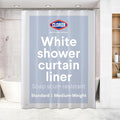 CLOROX Shower Curtain Liner, Premium Lightweight Flexible Waterproof 6g PEVA for Bathroom with Weighted Magnets, Standard Size 72" x 72", White 1 Pack