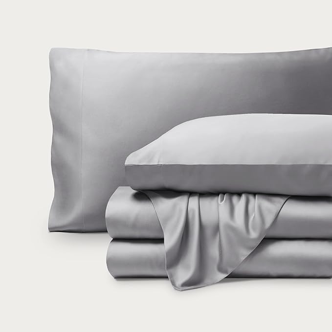 Bare Home 100% Rayon Made from Bamboo Luxury Twin XL Sheet Set - 3 Piece Bedding Set - Deep Pockets - Cooling & Breathable - Easy Fit - Soft Bedding Sheets & Pillowcases (Twin XL, Light Grey)