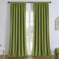 Joydeco Customized Curtains, 100% Blackout Curtains for Bedroom and Living Room, Heavy Duty Luxury Thermal Insulated Moss Green Velvet Curtains Rod Pocket & Back Tab 1 Panel, Custom Size