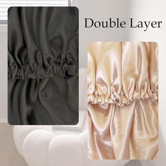 Satin Bonnet Double Layer Silk Bonnet for Sleeping Women Hair Care for Natural Curly