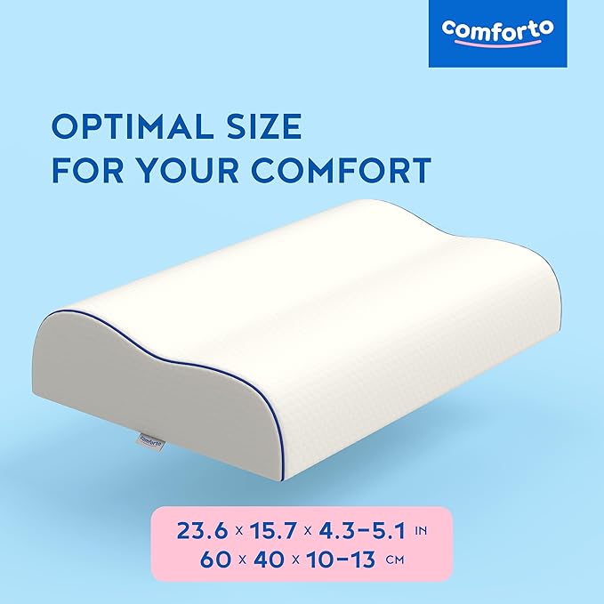 Ergonomic Neck Pillow – Memory Foam Cervical Pillow for Sleeping – Orthopedic Contour Pillow for Neck and Shoulder Pain Relief