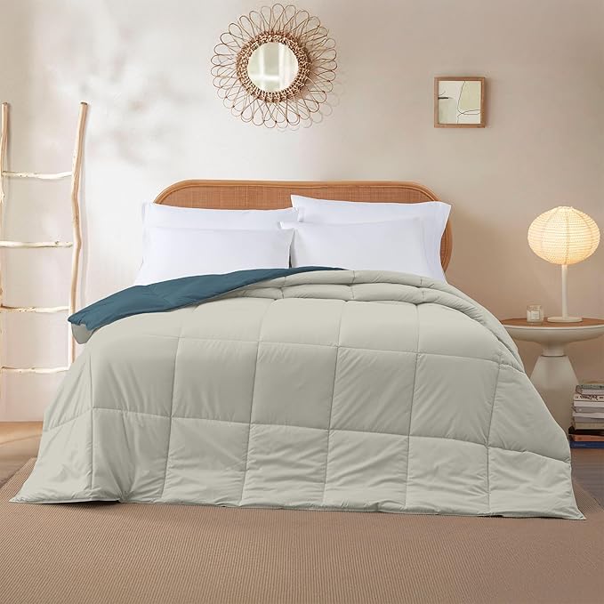 Modern Threads Down Alternative Reversible Comforter Teal/Beige King