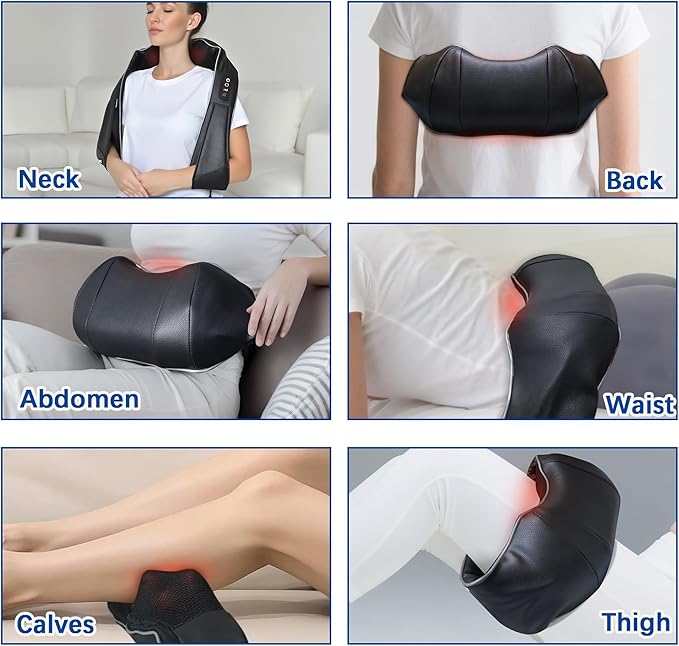Joyset Neck Massager for Pain Relief Deep Tissue with Heat,Shiatsu Neck and Back Massager 4D Deep Kneading Massage for Shoulder,Gifts for Women Men Mom Dad Friend