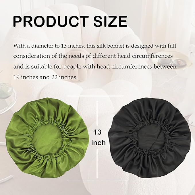 Satin Bonnet Double Layer Silk Bonnet for Sleeping Women Hair Care for Natural Curly