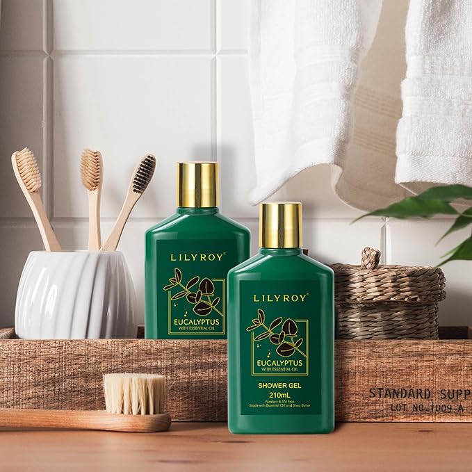 Christmas Gift Basket for Women and Men- 15-Piece Premium Eucalyptus Bath Gift Set - Spa Kit with Shower Gel Ideal for Birthday, Mothers Day, Father’s Day, Perfect for Holidays & Self Care