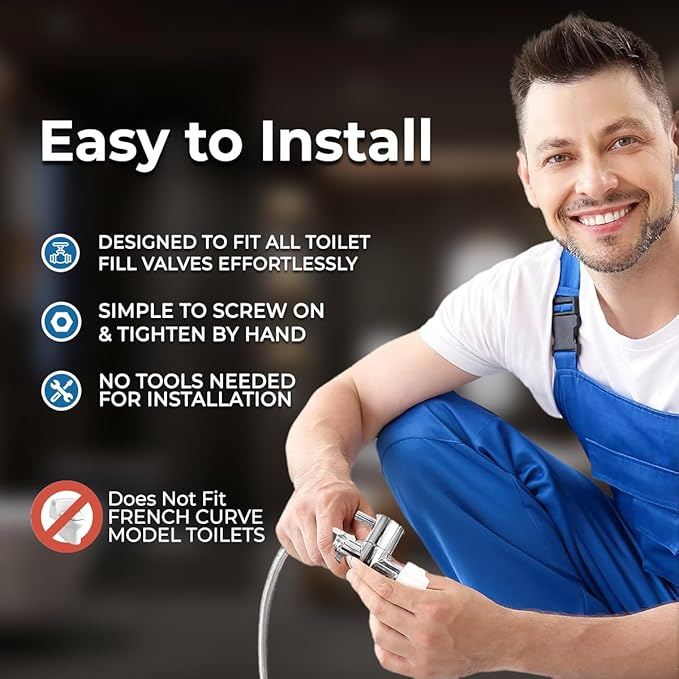 GenieBidet Bidet Attachment for Toilet, Ultra-Slim Self Cleaning Toilet Bidet with Separate Rear & Feminine Cleansing Nozzles, Includes Travel Bidet & 4 Accent Rings (Right-Handed)