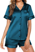 Ekouaer Pajamas for Women Set Silk Satin Pjs Shorts Sleepwear 2 Piece Loungewear S-XXL