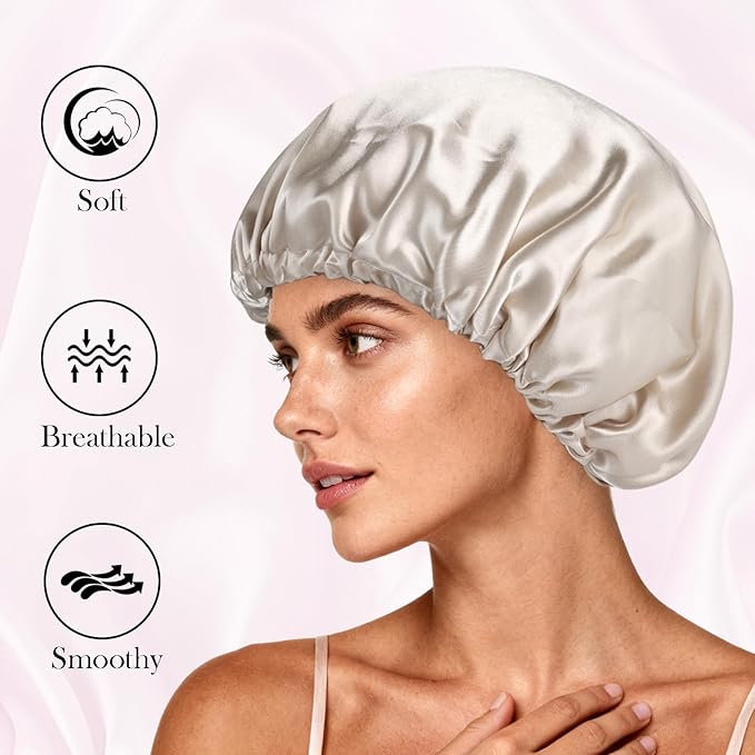Satin Bonnet Double Layer Silk Bonnet for Sleeping Women Hair Care for Natural Curly