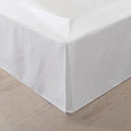 Full Bed Skirt, Wrap Around Bed Skirt with Pleated Corner, 14 Inch Drop Pleated Waffle Weave Bedskirts, Anti-Slip, Microfiber, White, 14'' Full