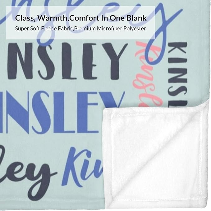 Name Blanket Personalized Blanket for Adult Kids Flannel Customize Throw Blanket Custom (Color 11, 30 x 40 Inches)