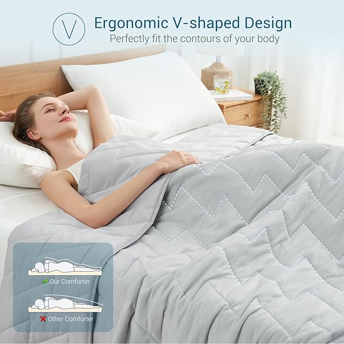 Elegear Revolutionary Cooling Comforter King, Japanese Q-Max>0.5 Arc-Chill Cooling Comforter Blanket for Hot Sleepers, Summer V-Shaped Precision Lightweight Ice Cold Blanket for Night Sweats Sleeping